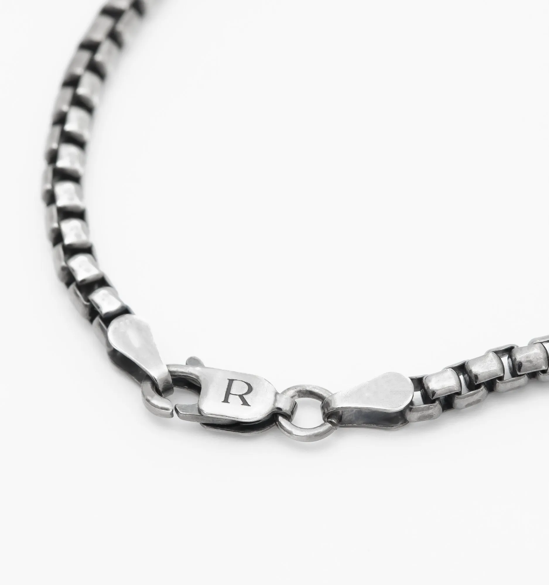 Box Chain Necklace in Black Rhodium