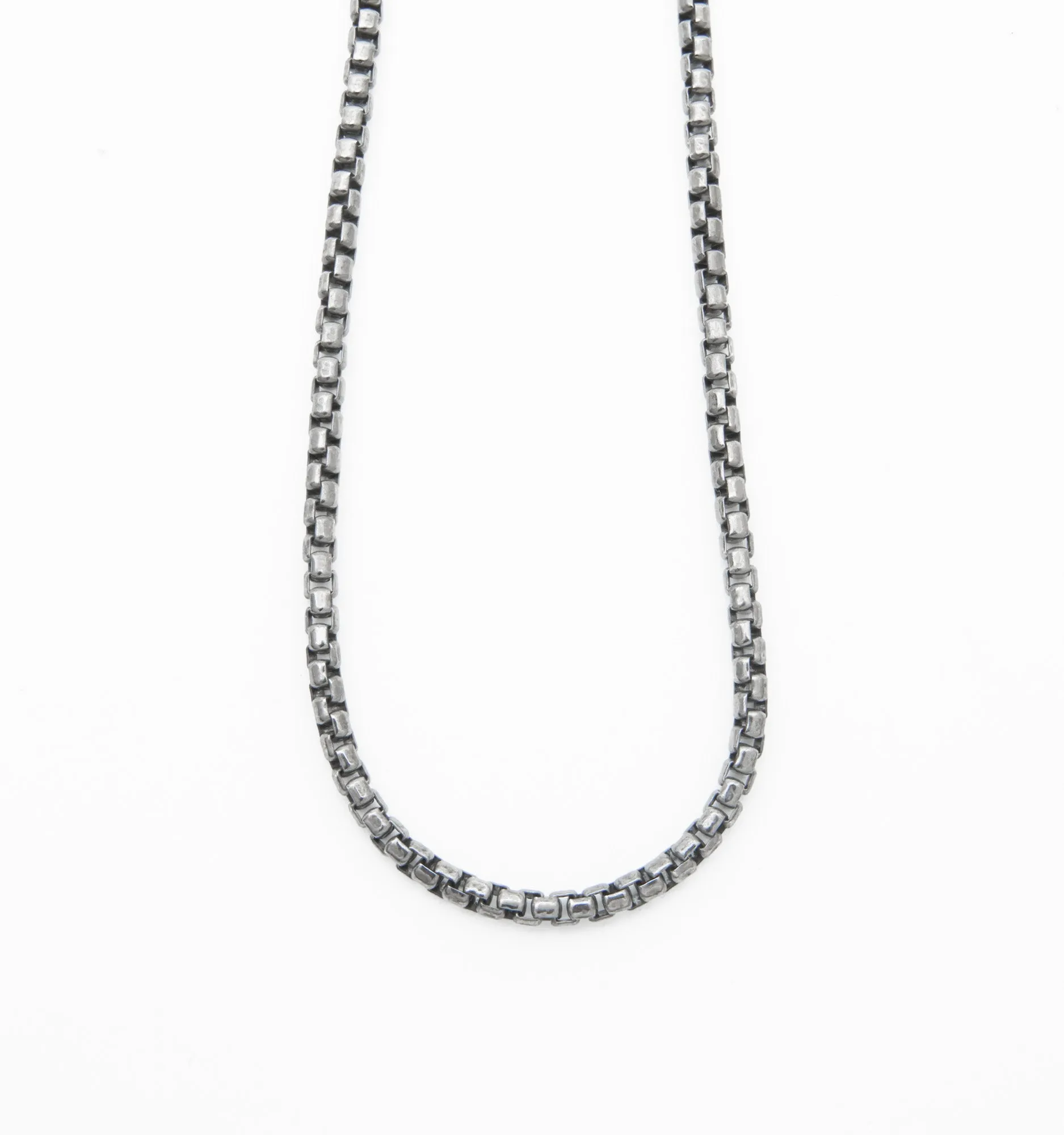 Box Chain Necklace in Black Rhodium