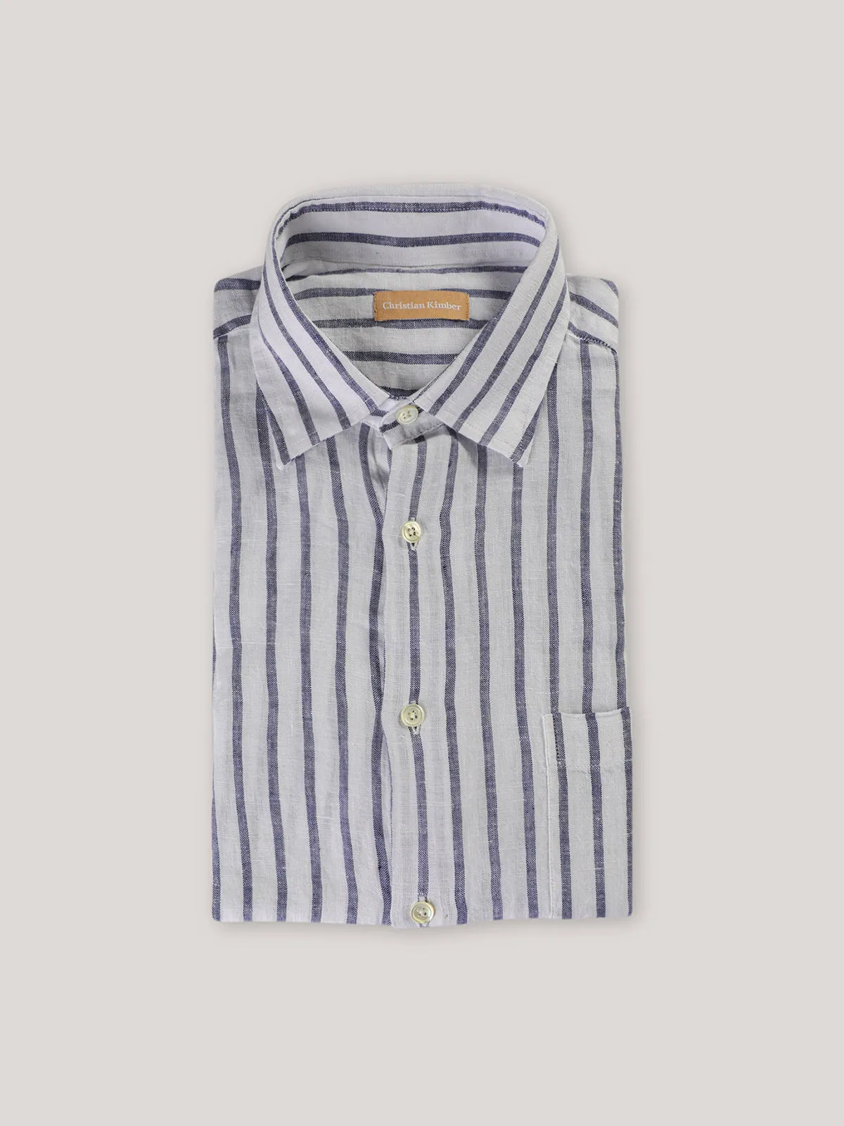 Christian Kimber Bronte Italian Stripe Shirt - Navy