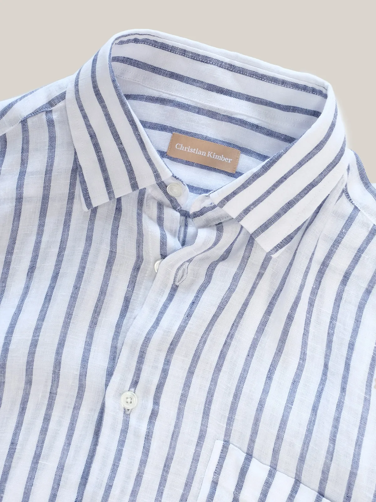 Christian Kimber Bronte Italian Stripe Shirt - Navy