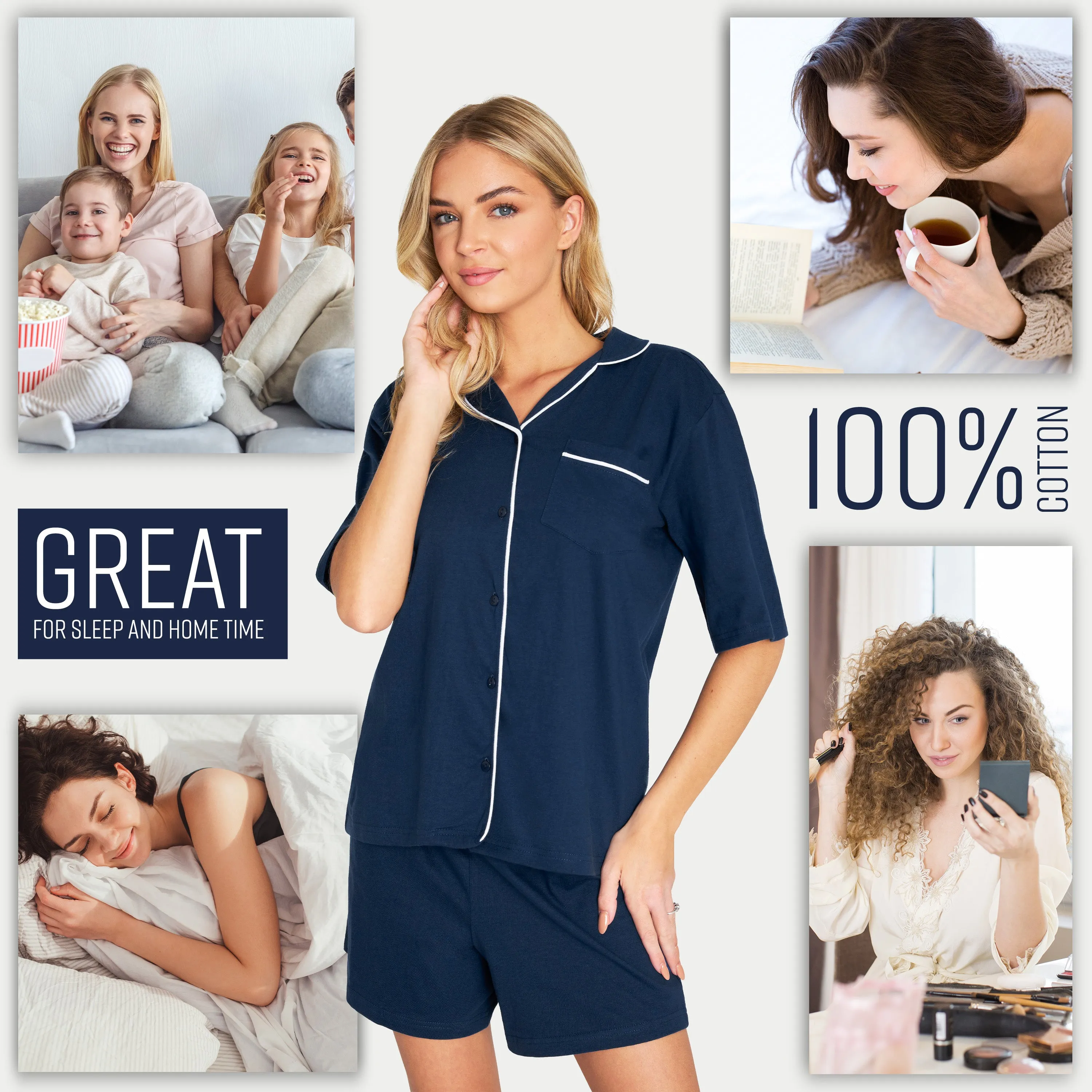 CityComfort Womens Pyjamas, 2 Piece Short PJs for Women