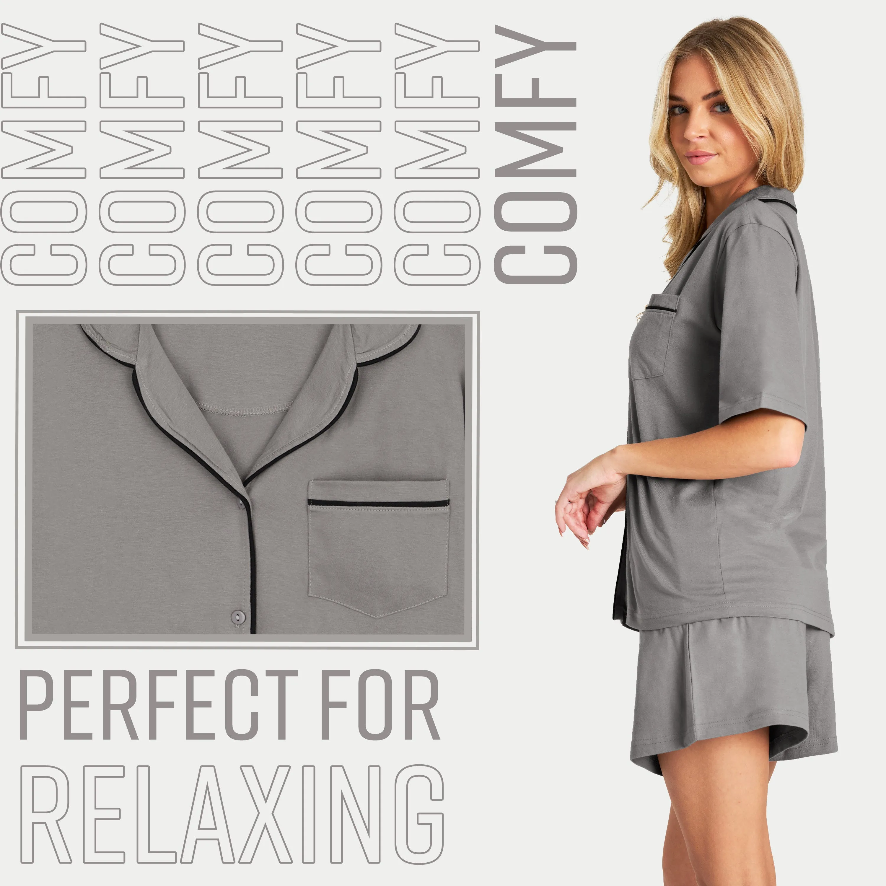 CityComfort Womens Pyjamas, 2 Piece Short PJs for Women
