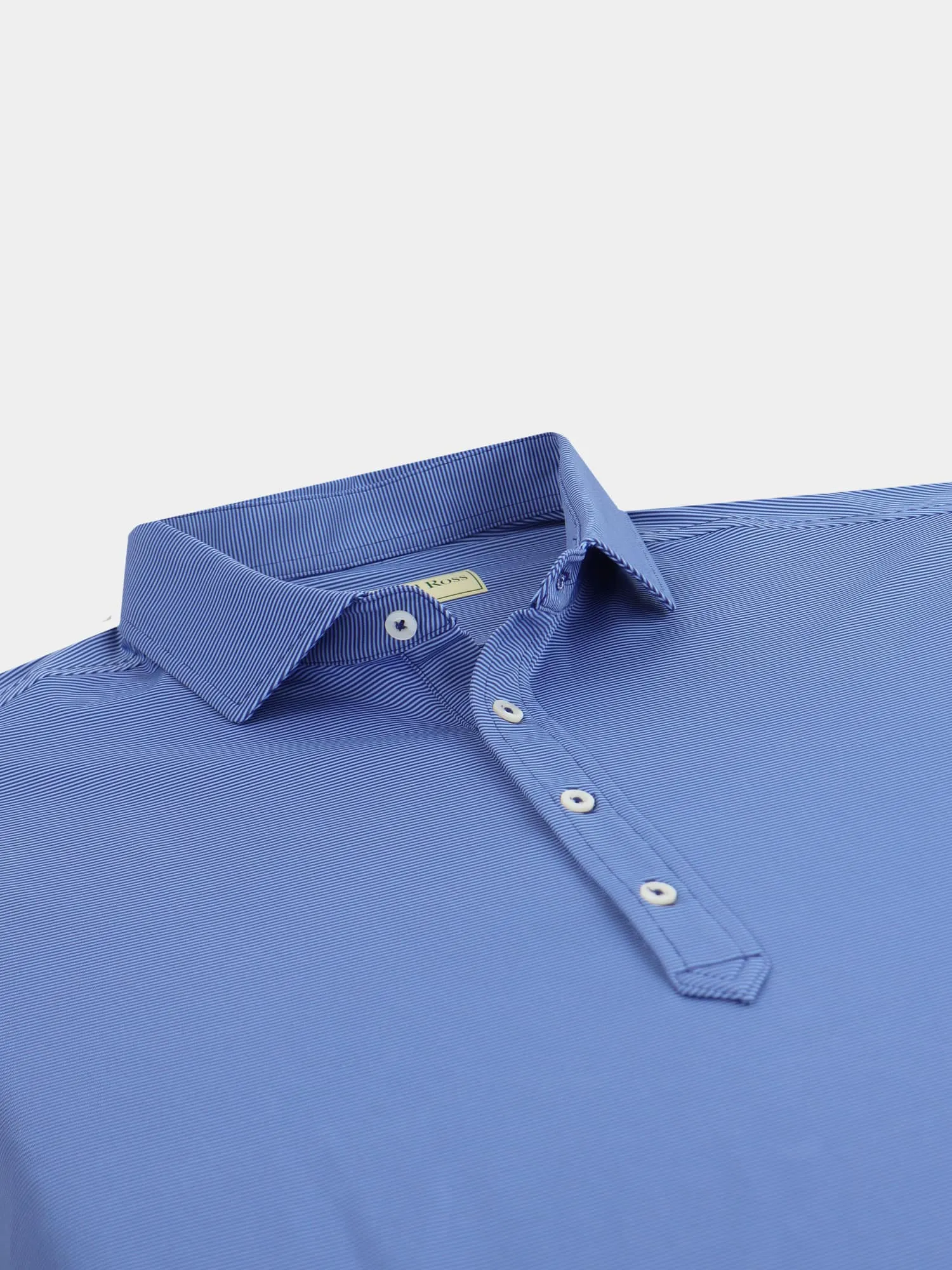 Donald Ross Mens Pin Stripe Polo - NAVY/ BLUE JAY