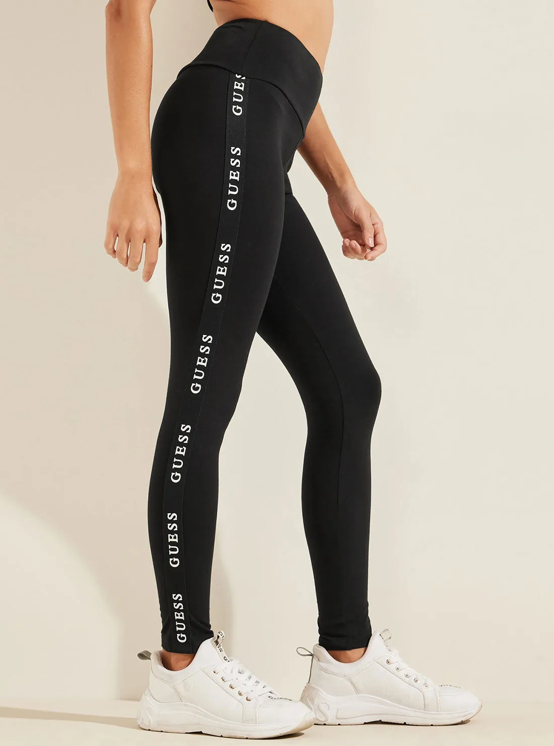 Eco Black Aline Active Logo Leggings