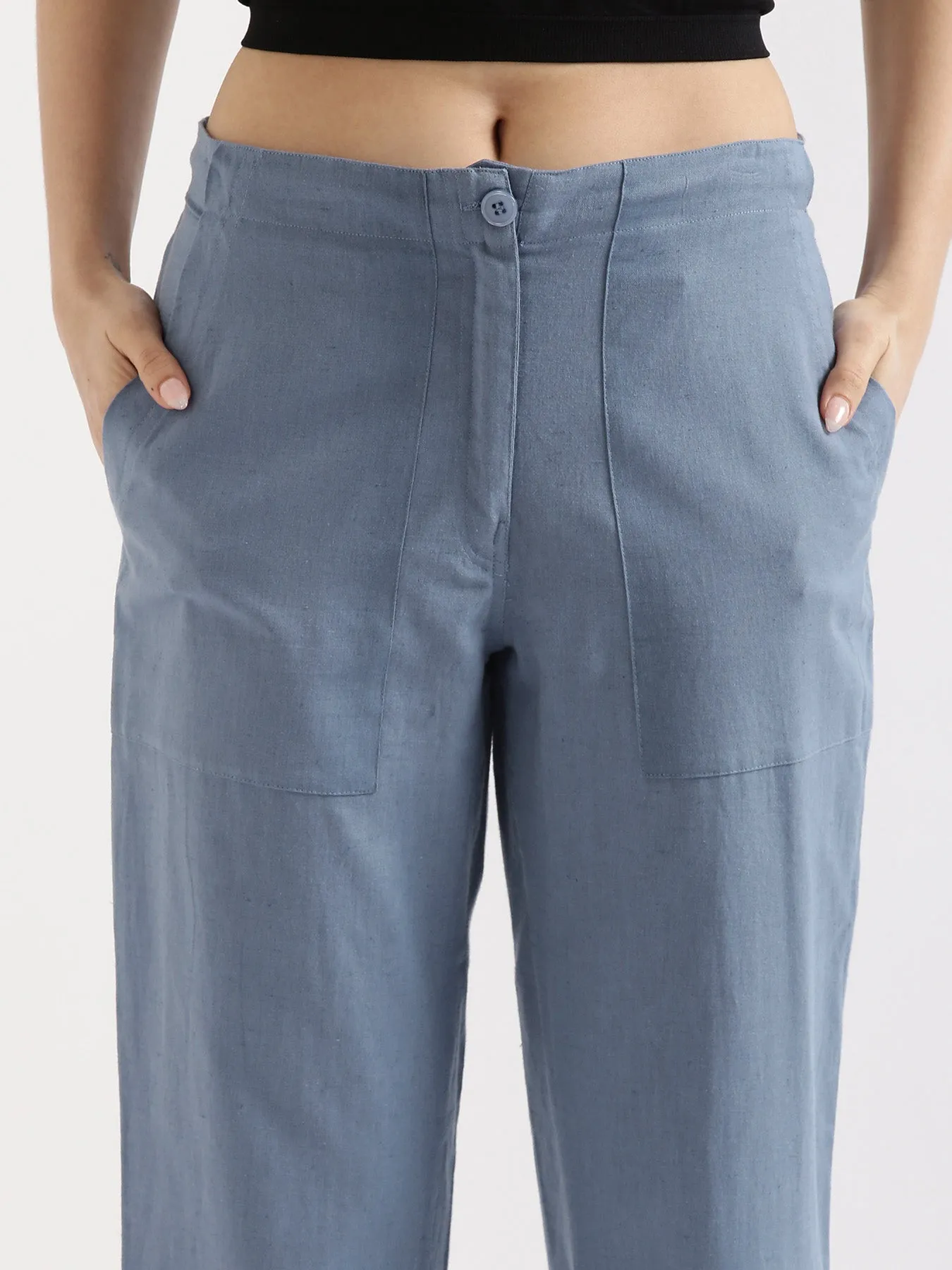 English Blue Airy Linen Pants