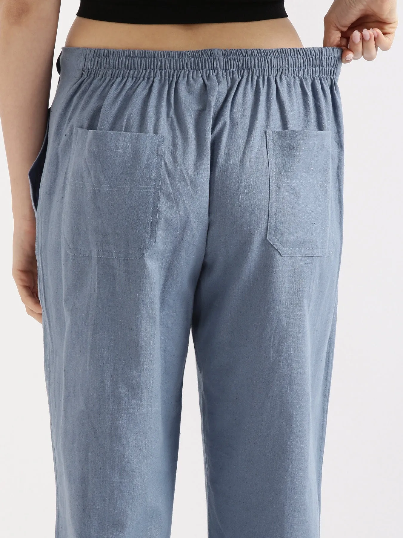 English Blue Airy Linen Pants