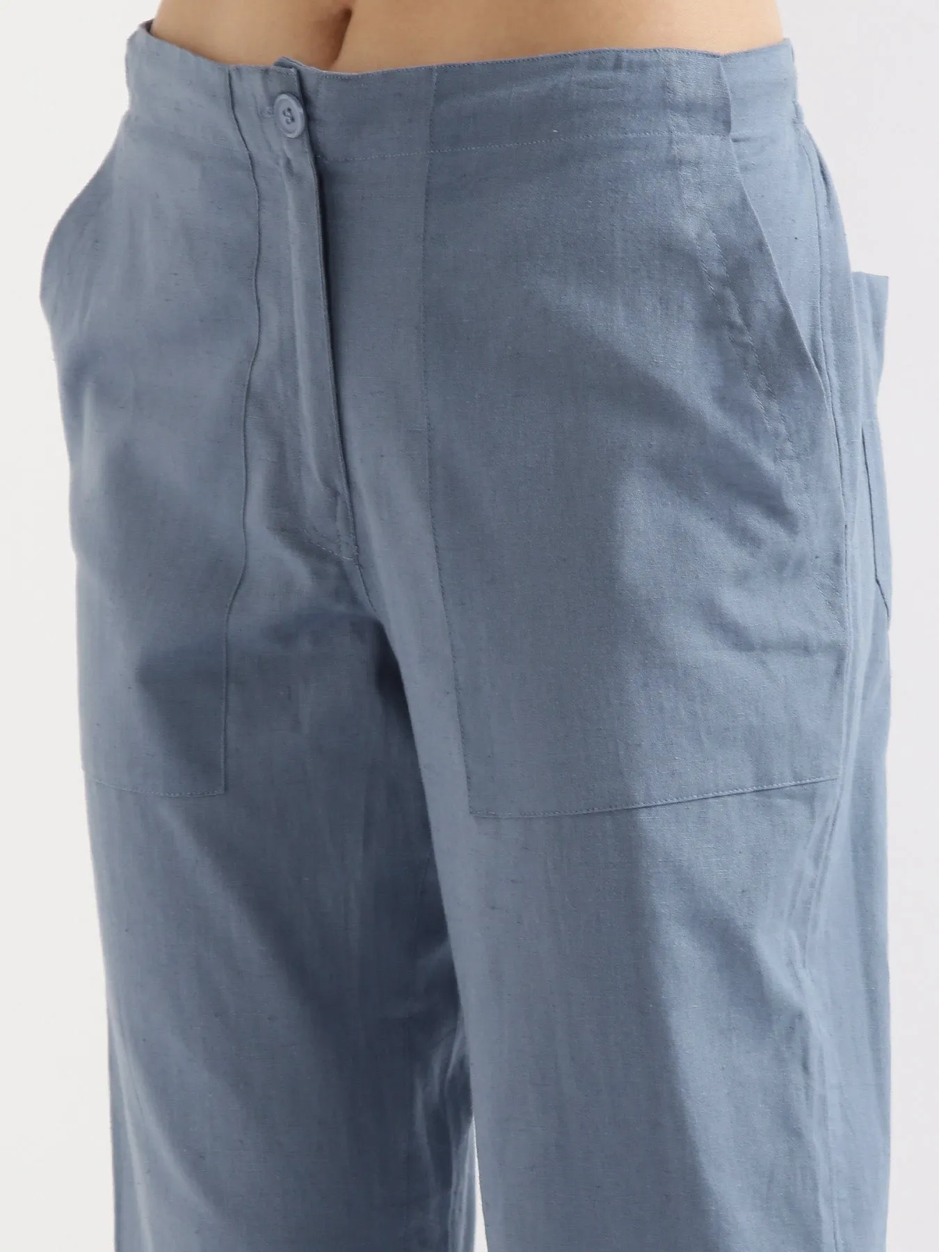 English Blue Airy Linen Pants