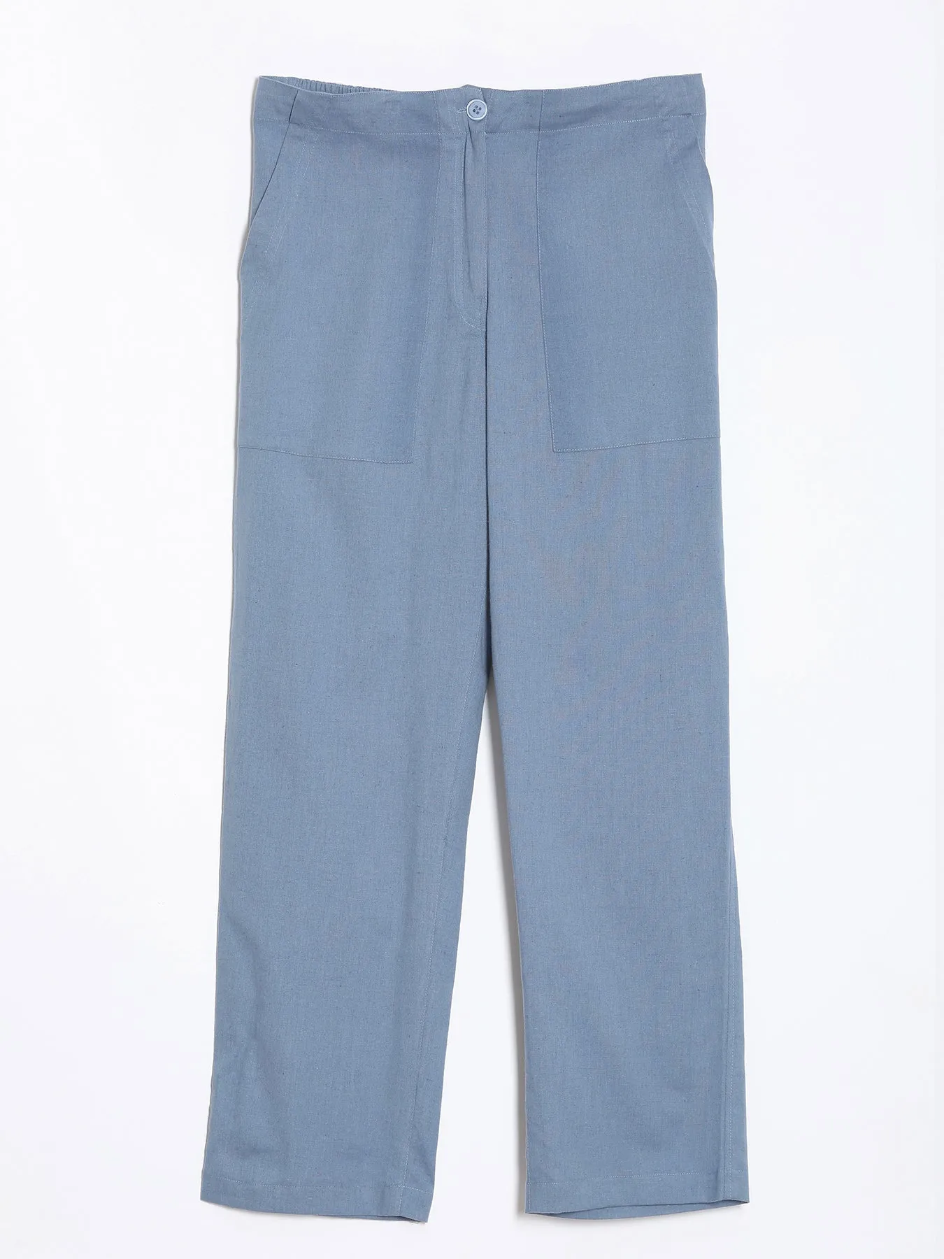English Blue Airy Linen Pants