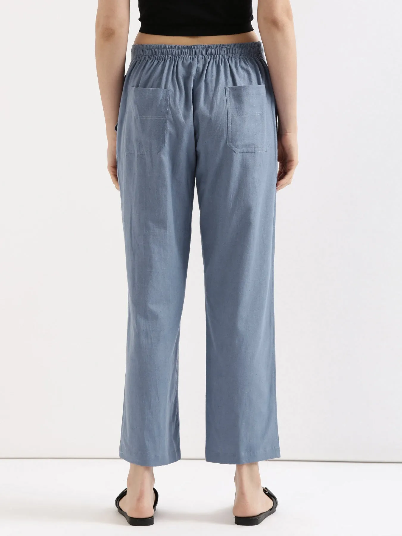 English Blue Airy Linen Pants