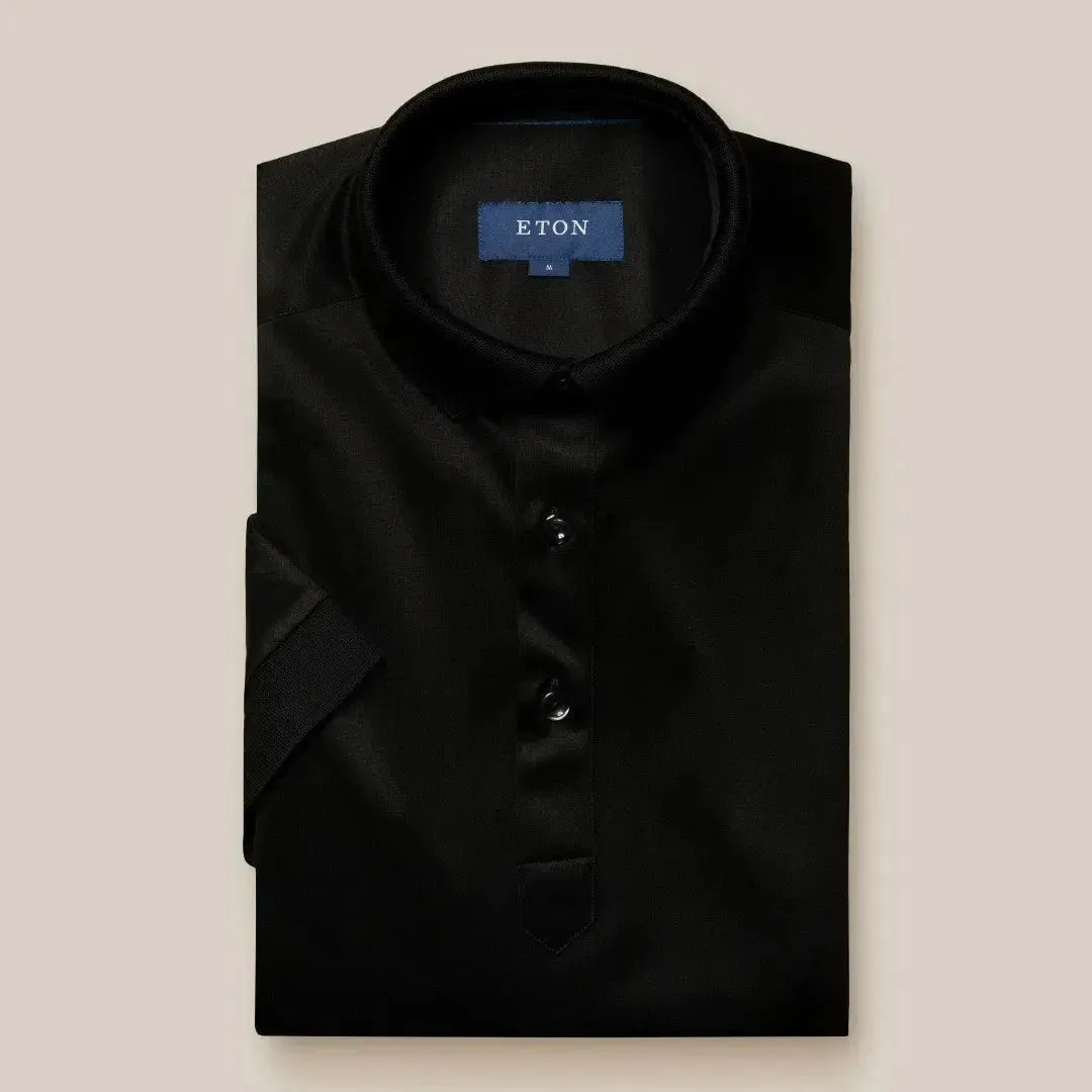 Eton Contemporary Fit Short Sleeve Polo Shirt Black