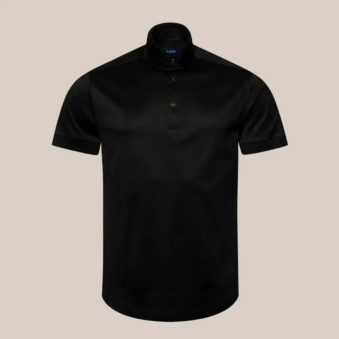 Eton Contemporary Fit Short Sleeve Polo Shirt Black