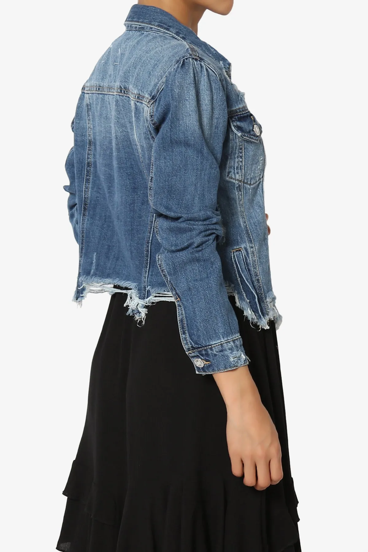 Fiore Distressed Denim Jacket PLUS
