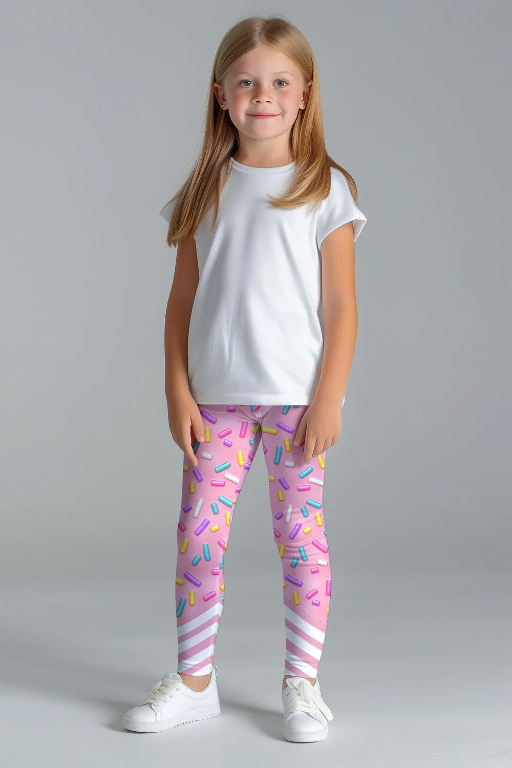 Sugar Baby Lucy Pink Candy Print Cute Summer Leggings - Kids