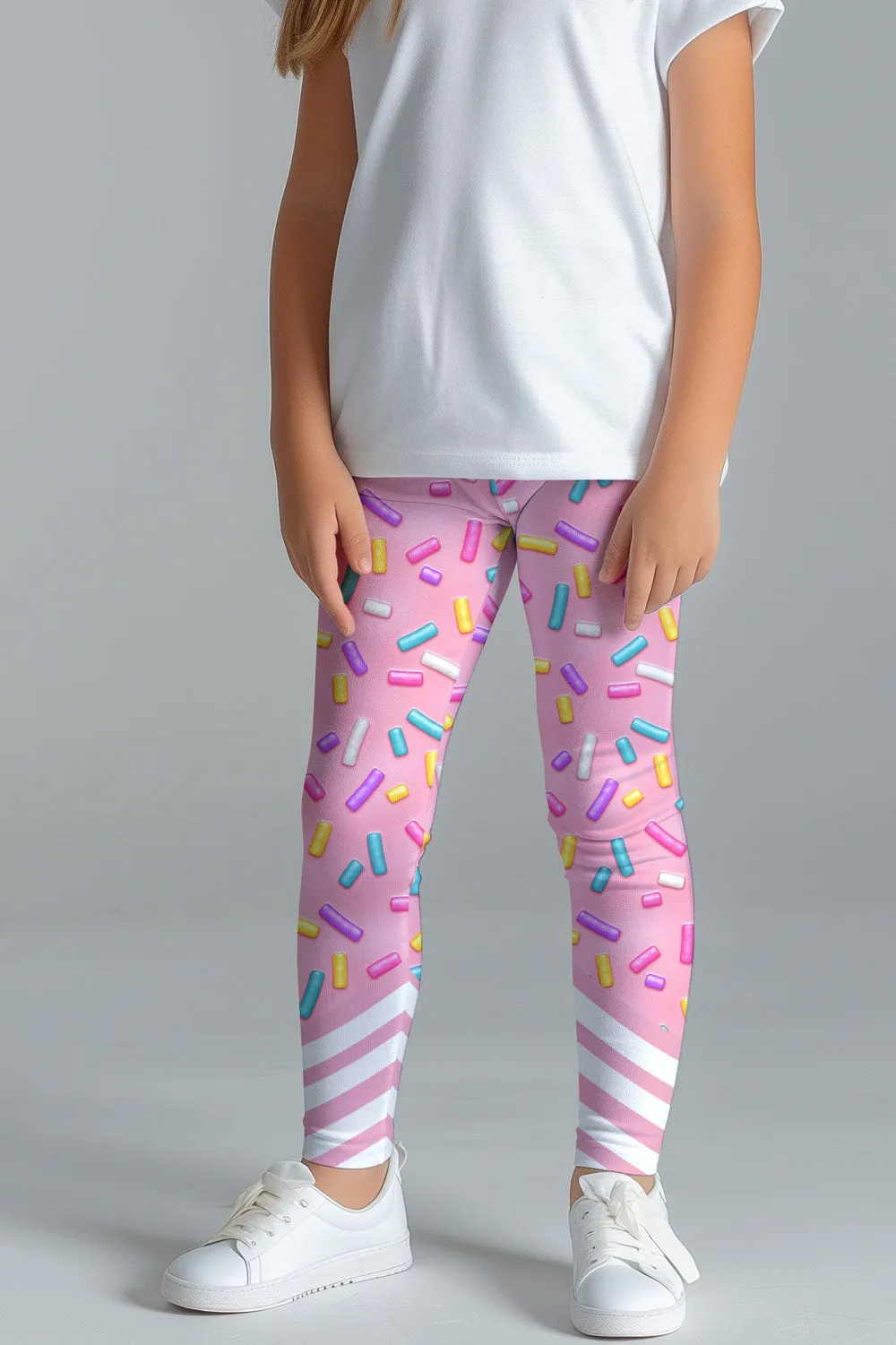 Sugar Baby Lucy Pink Candy Print Cute Summer Leggings - Kids
